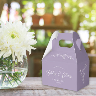 Rustic Boho Lavender Purple Wildflower Wedding Favour Box
