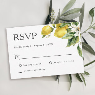 Rustic Boho Lemon Citrus Wedding RSVP