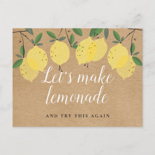 Rustic Boho Lemons Change The Date Postponed Event Postcard
