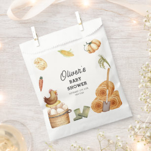 Rustic Boho Locally Grown Farm Chicken Baby Shower Favour Bag
