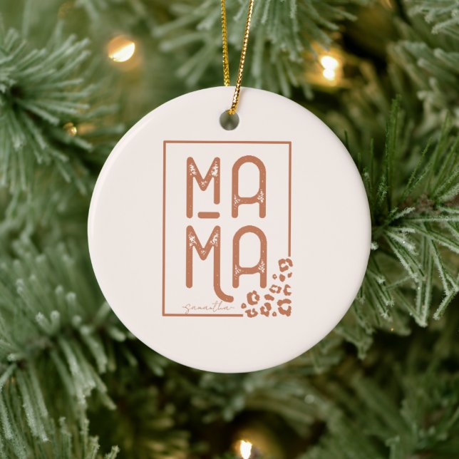 Rustic Boho Mama Ceramic Ornament (Tree)