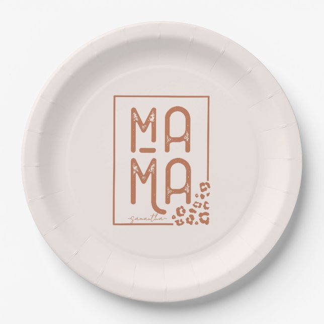 Rustic Boho Mama Paper Plate (Front)