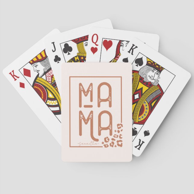 Rustic Boho Mama Playing Cards (Back)