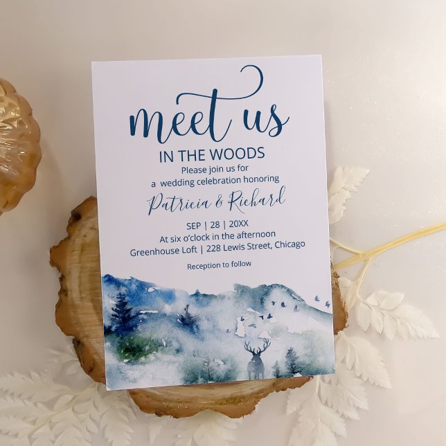 Rustic Boho Meet Us in the Woods Wedding  Invitation (Creator Uploaded)