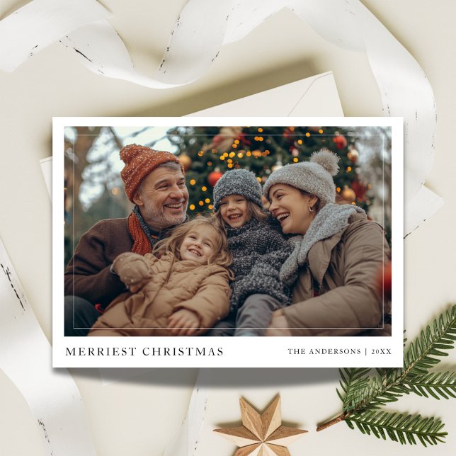 Rustic Boho Merriest Christmas Family Fun Photo Holiday Card (Creator Uploaded)