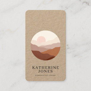 Rustic Boho Minimalist Kraft Business Card