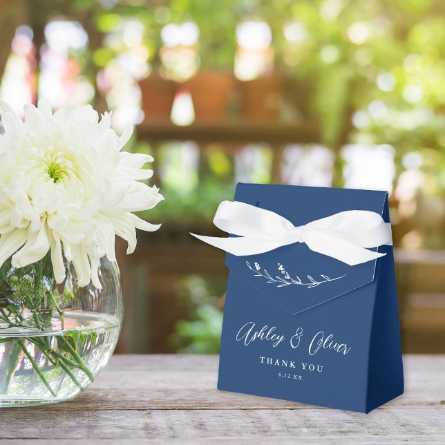 Rustic Boho Navy Blue Wildflower Wedding Favour Box (Creator Uploaded)