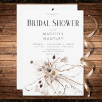 Rustic Boho Neutral Dried Flowers Bridal Shower