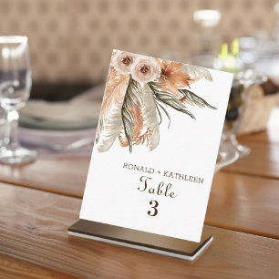 Rustic Boho Pampas Grass Floral Wedding Place Card