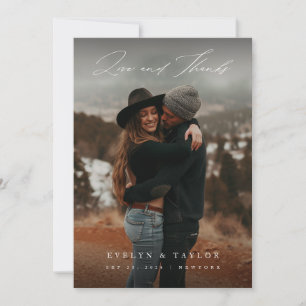 Rustic Boho Photo Wedding Thank You Card W Note