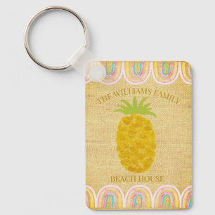 Rustic Boho Pineapple Key Ring