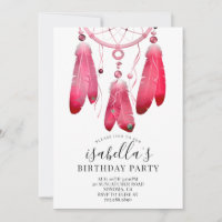 Rustic Boho Pink Dream Catcher Birthday Party