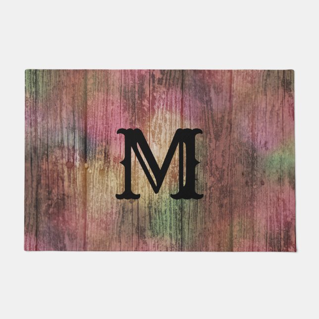 Rustic Boho Pretty Autumn Cranberry Sage Colours Doormat (Front)