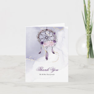 Rustic BOHO Purple Dream Catcher Thank You Card