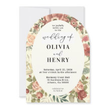 Rustic Boho Red Roses Floral Wedding