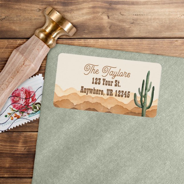 Rustic Boho Southwestern Desert Cactus Address Label (Creator Uploaded)