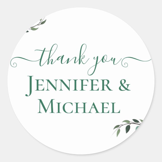 Rustic BOHO Sunflowers Greenery Wedding Classic Round Sticker (Front)