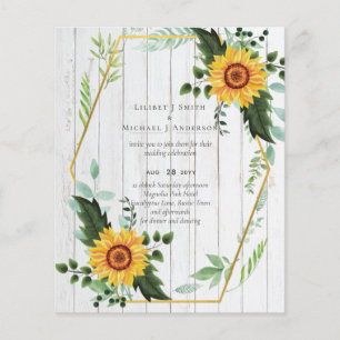 Rustic BOHO Sunflowers Greenery Wedding Flyer