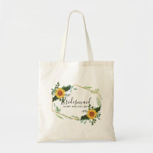 Rustic BOHO Sunflowers Greenery Wedding Tote Bag