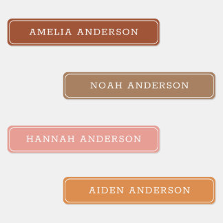 Rustic Boho Terracotta Waterproof Name Label