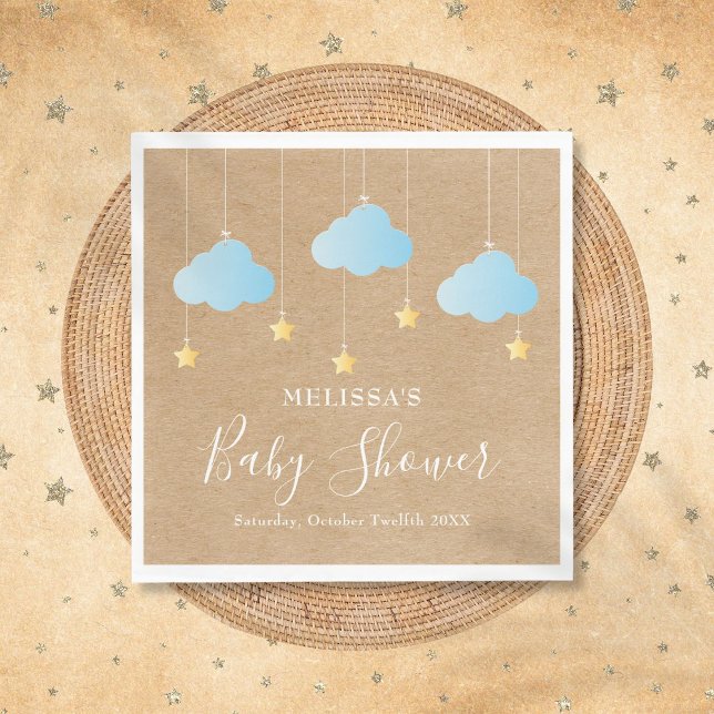 Rustic Boho Twinkle Twinkle Boy Baby Shower Napkin (Rustic Boho Twinkle Twinkle Boy Baby Shower Napkins)