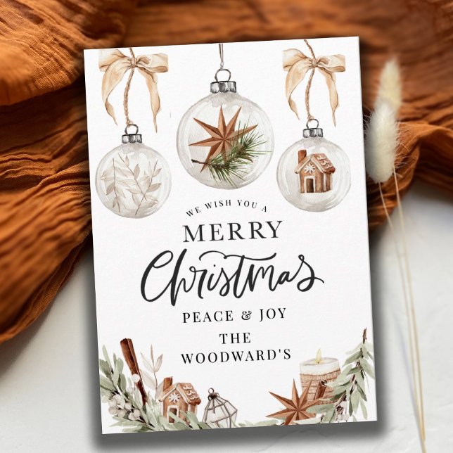Rustic Boho Watercolor Christmas  Holiday Card (Creator Uploaded)