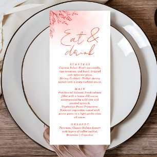 Rustic Boho Watercolor Foliage Terracotta Wedding Menu