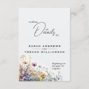 Rustic Boho Watercolor Wildflowers Enclosure Card