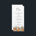Rustic Boho Wedding Fall Winter Menu card<br><div class="desc">Personalised Elegant Wedding menu,  matching product in my shop.</div>