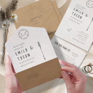 Rustic Boho Wedding ID1109 All In One Invitation