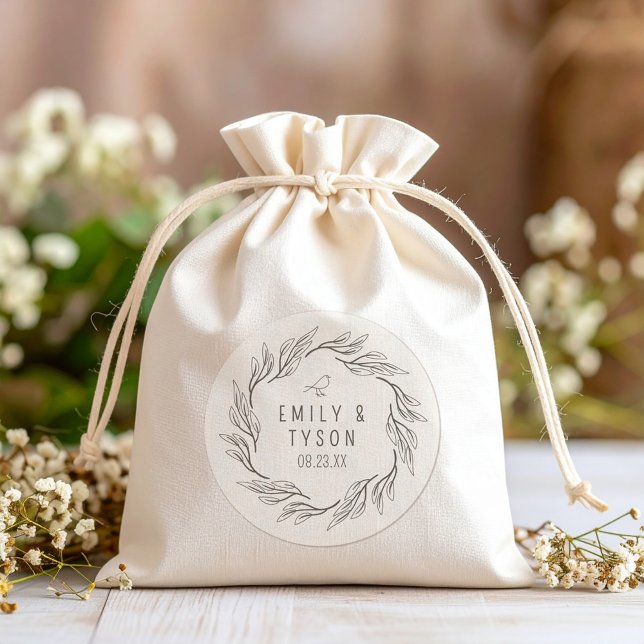 Rustic Boho Wedding ID1109 Classic Round Sticker (Creator Uploaded)