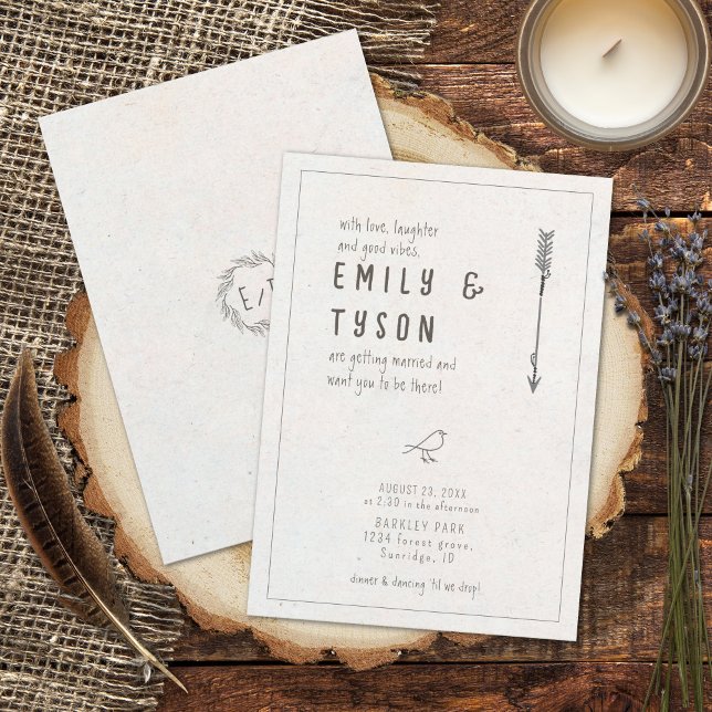 Rustic Boho Wedding ID1109 Invitation (Creator Uploaded)
