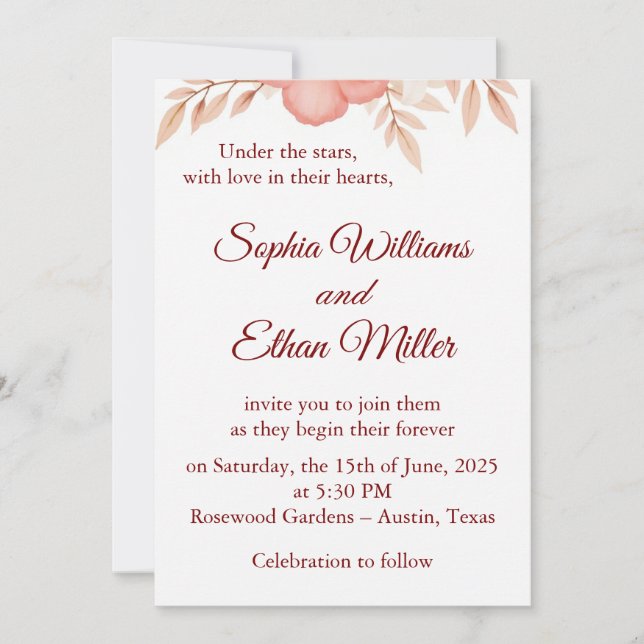 Rustic Boho Wedding Invitation (Front)