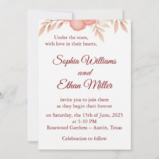 Rustic Boho Wedding Invitation