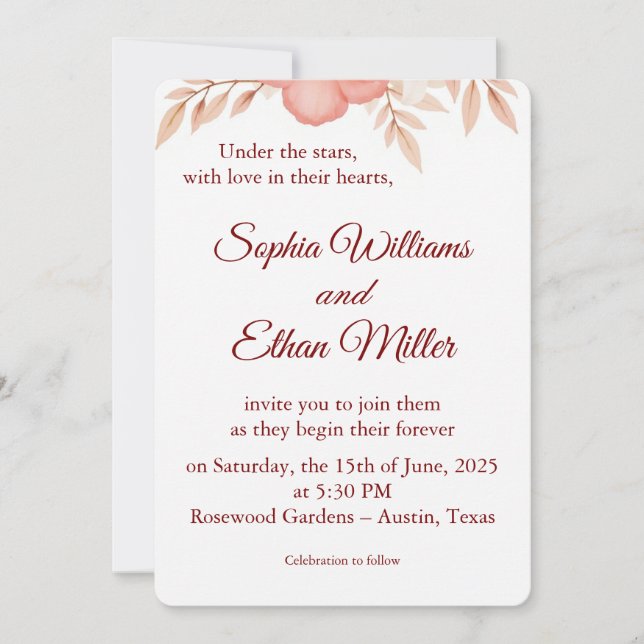Rustic Boho Wedding Invitation (Front)
