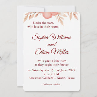 Rustic Boho Wedding Invitation