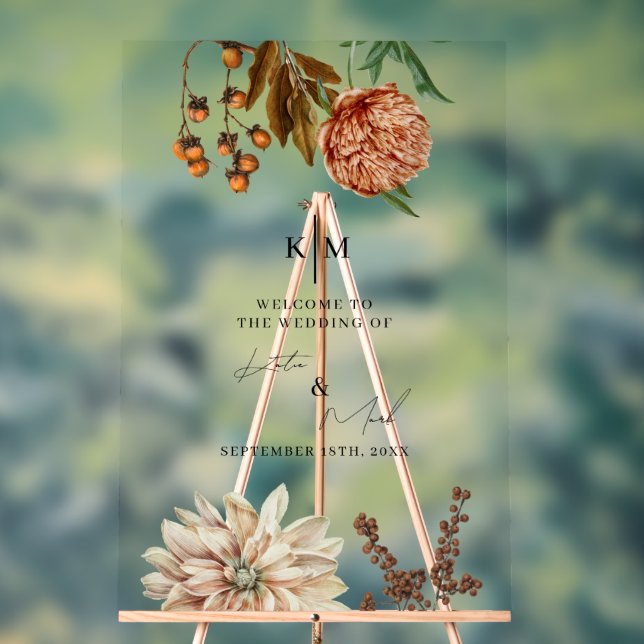 Rustic Boho Welcome To Our Wedding Decal Acrylic Sign (Neutral)