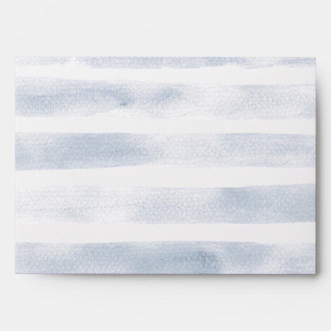 Rustic Boho White Watercolor Stripes Texture Envelope (Front)