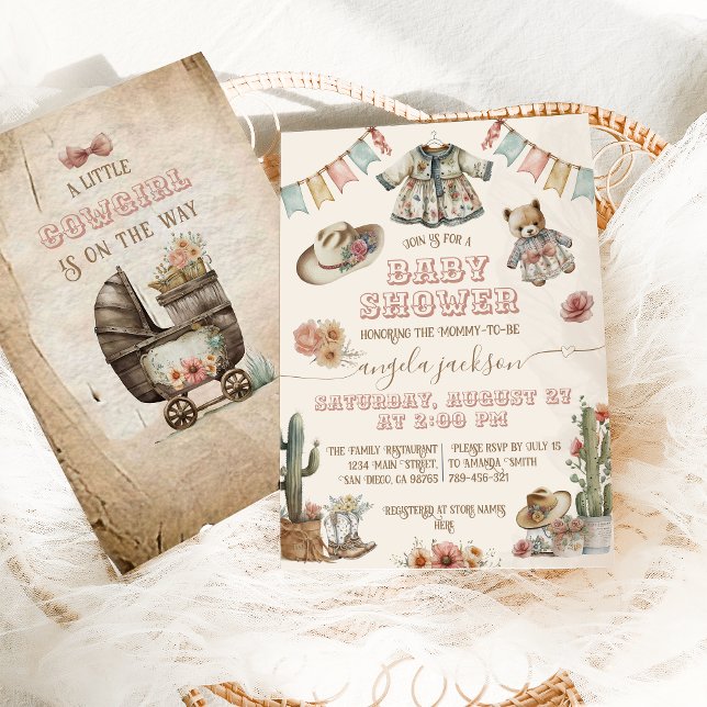 Rustic Boho Wild West Baby Girl Shower Invitation (Creator Uploaded)