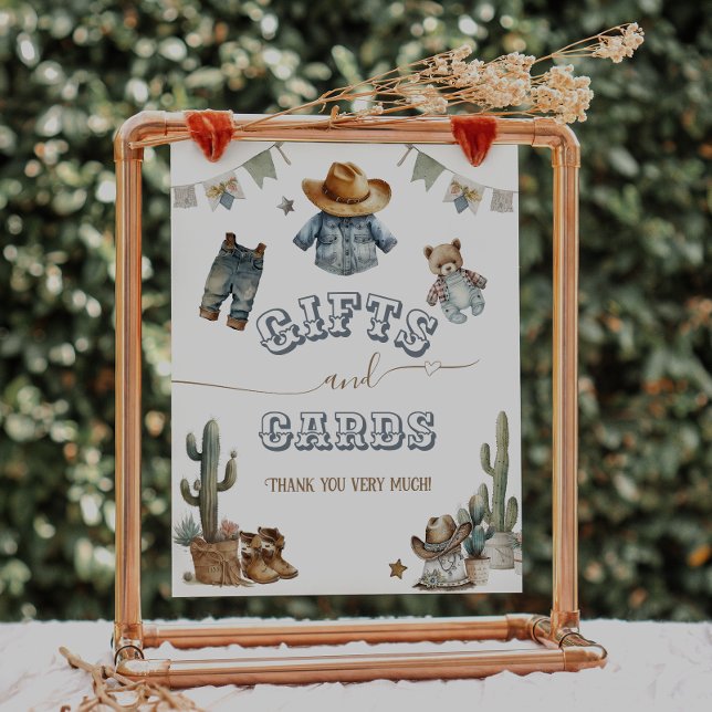 Rustic Boho Wild West Boy Baby Shower gifts sign (Creator Uploaded)