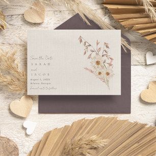 Rustic Boho Wildflower Bohemian Wedding Save The Date