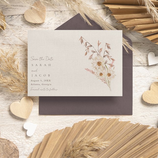 Rustic Boho Wildflower Bohemian Wedding  Save The Date (Rustic Boho Wildflower Bohemian Wedding Save The Date)