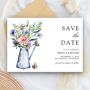 Rustic Boho Wildflower Floral Wedding Save The Date