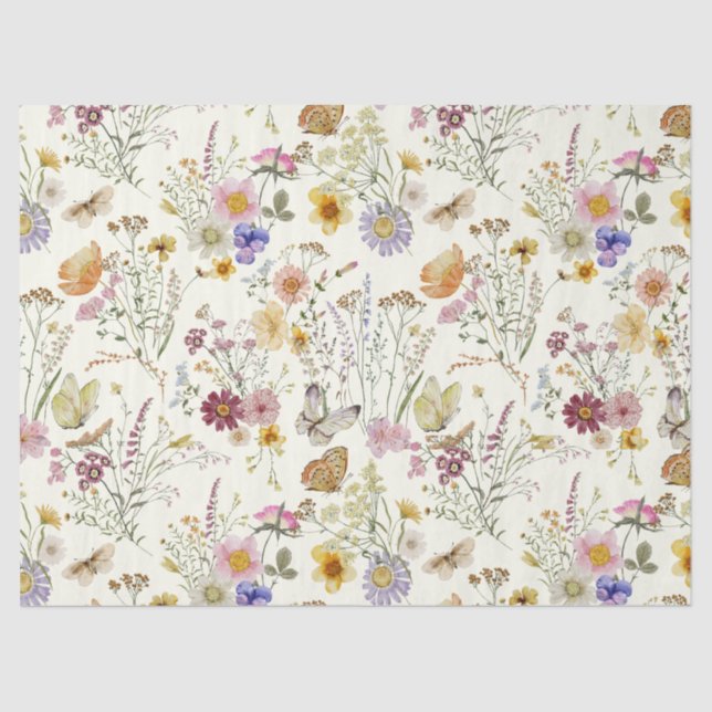 Rustic boho wildflower tissue paper (Front)