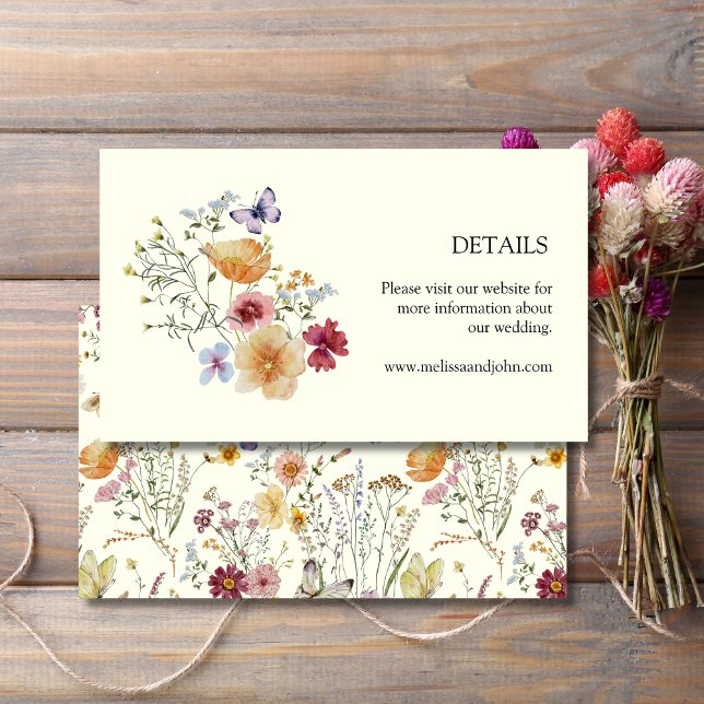 Rustic Boho Wildflower Wedding Details Enclosure Card (Creator Uploaded)