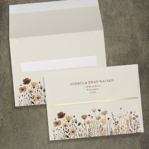Rustic Boho Wildflower Wedding Envelope