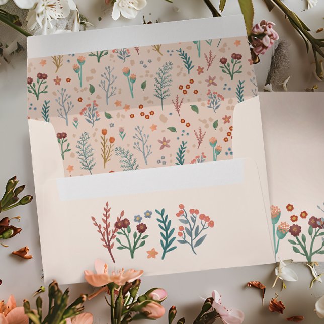 Rustic Boho Wildflower Wedding Return Envelope (Creator Uploaded)