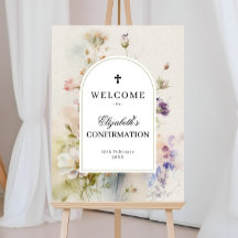 Rustic Boho Wildflowers Confirmation Welcome Sign