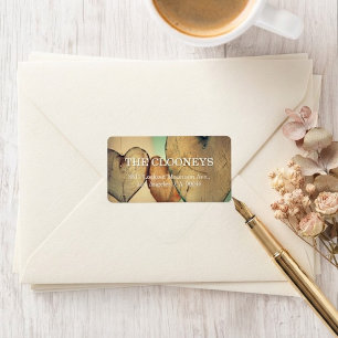 Rustic Bokeh Hearts Wedding Address Labels