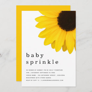 Rustic Bold Yellow Sunflower Baby Sprinkle Shower Invitation